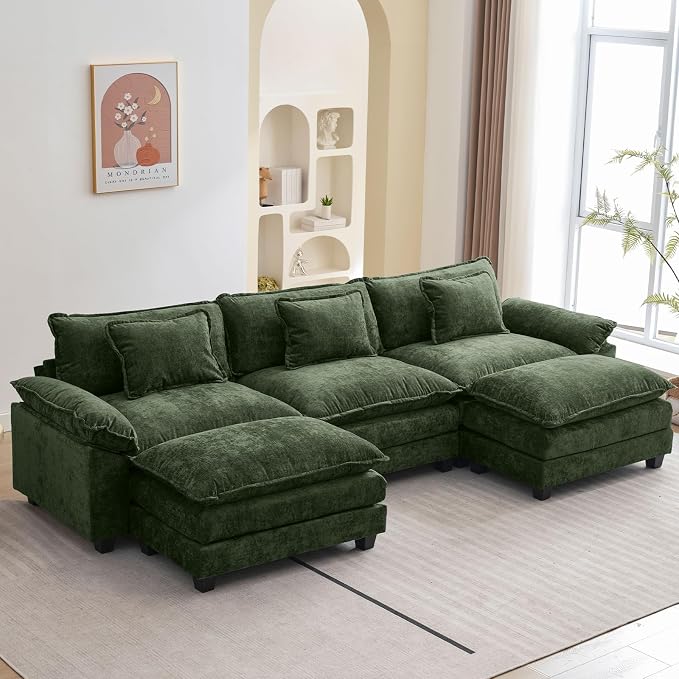 Oprisen 120" Modular Sectional Sofa, Comfy Cloud Couch Sectional Sofa by Oprisen