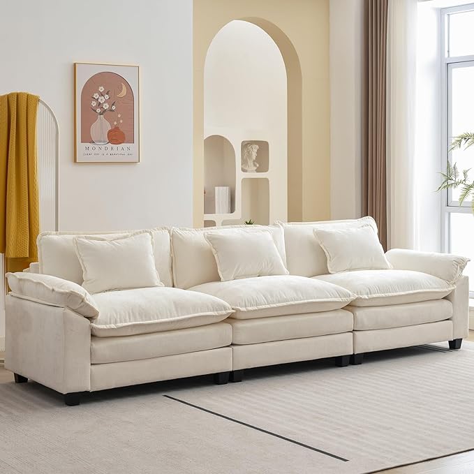 Oprisen 120" Modular Sectional Sofa, Comfy Cloud Couch Sectional Sofa, Chenille by Oprisen