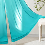 MIULEE Turquoise Sheer Curtains 90 Inches Long 4 Panels 42 x 90 Inches | Light - Image 6