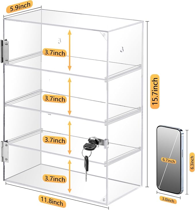 Acrylic Display Case with Lock – Acrylic Storage Chest - Image 3
