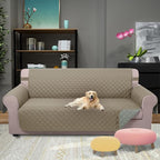 U-NICE HOME Large Sofa Cover Reversible Couch Cover, Khaki/Light Grey | - Image 2