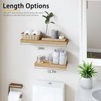 Oak Floating Shelves for Wall，24in Wall Mounted Display Ledge Shelves Perfect - Image 5