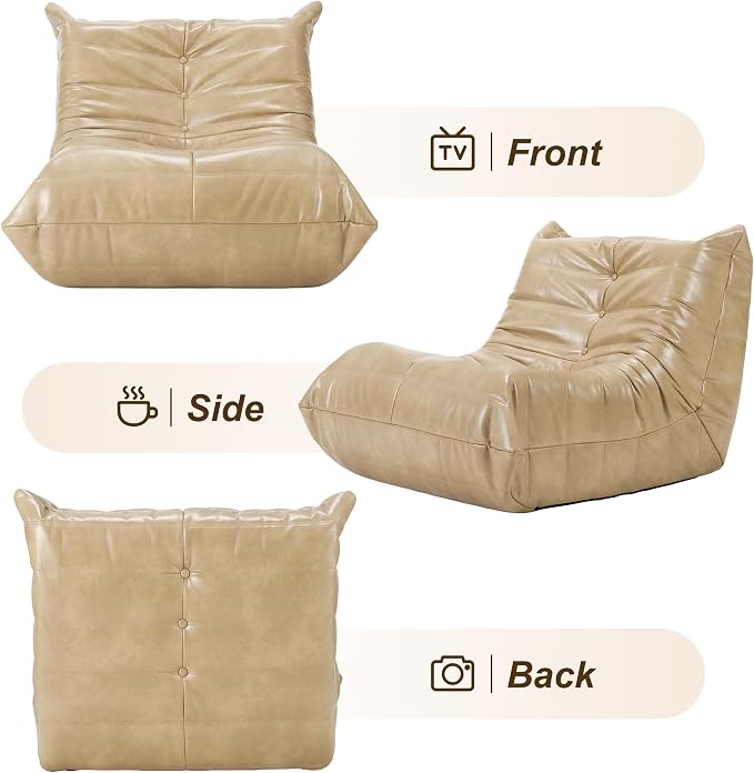 Hobestluk Giant Bean Bag Chair Lazy Floor Sofa, Memory Foam Fireside Sofa - Image 7