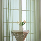 Sage Green Sheer Curtains 72 Inches Long 2 Panels Set, Transparent Voile Sheer - Image 2