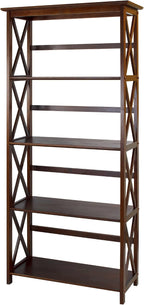 Montego 5-Shelf Bookcase-Walnut by CasualHome