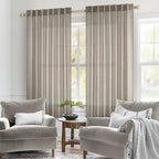 MIULEE Burlywood Birch Linen Curtains 52x54 Inch Long 2 Panels - Image 2