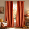 MIULEE Velvet Curtains 52x90 inches 2 Panels Fall Orange Blackout Curtains | by MIULEE