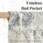 jinchan Ruffled Floral Valance Gray Shabby Chic Small Window Curtain 18 Inch - Image 4