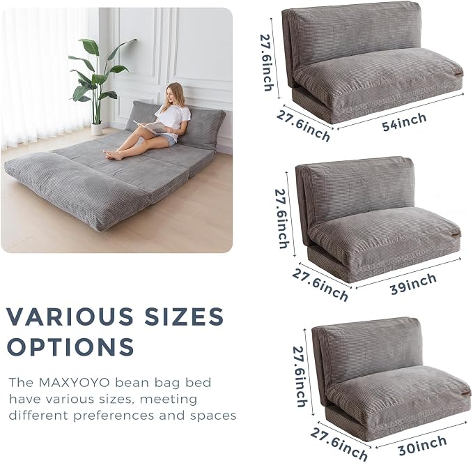 MAXYOYO Folding Sofa Bed, Floor Sofa Convertible Sleeper Chair - Image 2