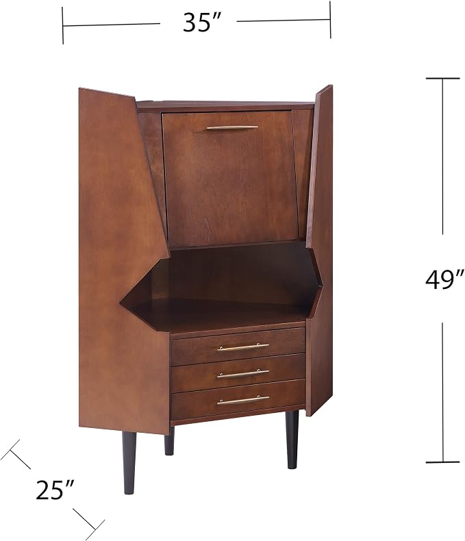 SEI FURNITURE Larson Corner Storage Bar Cabinet - Image 3