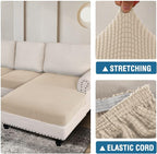 H.VERSAILTEX Sectional Couch Covers 3 Pieces Sofa Seat Cushion Covers L Shape - Image 6