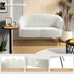 HULALA HOME Modern Velvet Loveseat Sofa - Image 4