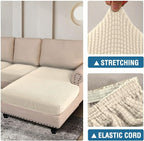 H.VERSAILTEX Sectional Couch Covers 3 Pieces Sofa Seat Cushion Covers L Shape - Image 6