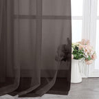 Chocolate Sheer Curtains 78 Inches Long 2 Panels, Light Filtering Voile Airy - Image 6
