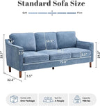 Kingfun 80" Chenille Sofa, 3 Seater Couch, Mid Century Modern Couches - Image 2