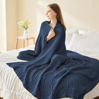 EMME Muslin Blankets for Adults Throw Blanket for Couch Breathable Gauze Soft - Image 7