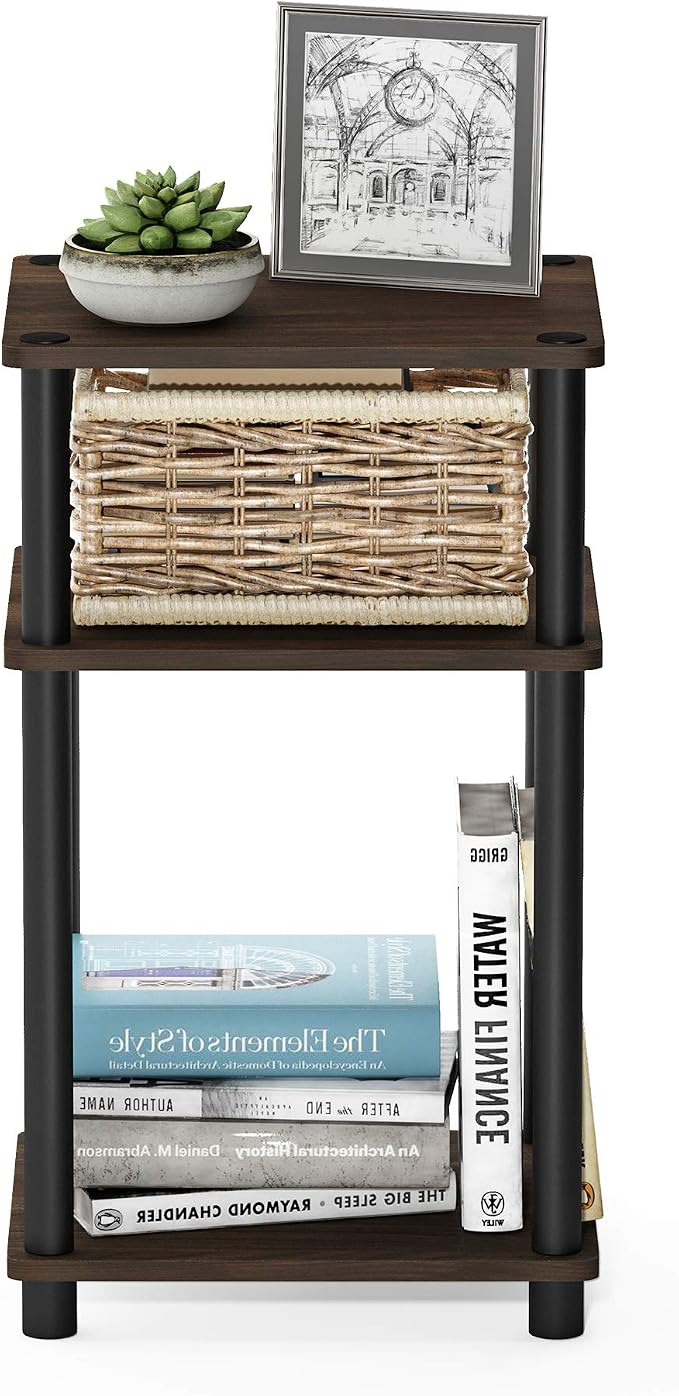 Furinno JUST Side Table, 3-Tier End Table, Open Shelves Night Stand, Bedside - Image 7