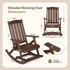 VINGLI Wooden Porch Rocking Chair, Heavy Duty Outdoor Rocking Chair - Image 6
