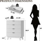 BORNOON 39" Tall Dresser for Bedroom, 4-Drawer Fluted Chest of Drawers - Image 2