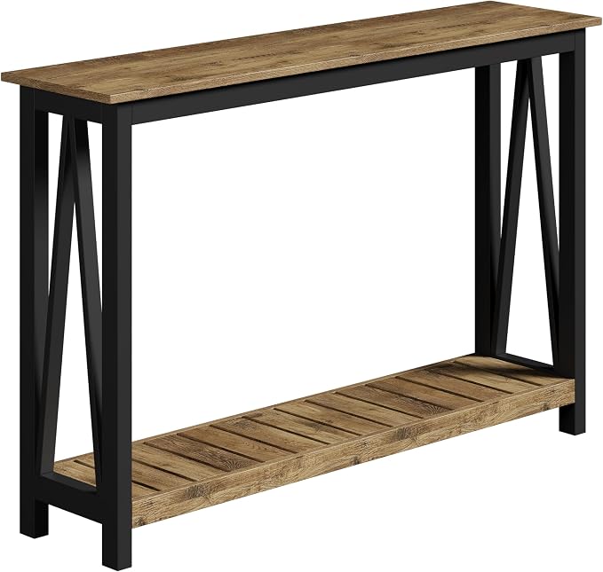 ChooChoo Farmhouse Console Table, Rustic Vintage Narrow Sofa Table - Image 3