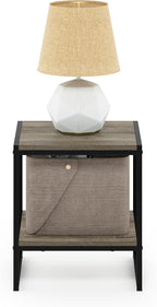 Furinno FM19122GYW Camnus Modern Living 2-Tier End Table, French Oak Grey - Image 4