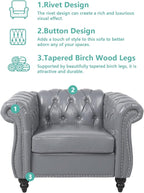 QHITTY 2 Piece Living Room Set, Sectional Chesterfield Sofa Chair Contemporary - Image 3