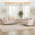 Living Room Sofa Sets 2 Piece, Modern 3 Seater Sofa and Loveseat Couch Sets - Image 2