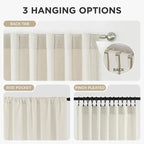 Joydeco Linen Curtains 96 inch Length 2 Panel Set, Light Filtering Curtain - Image 5