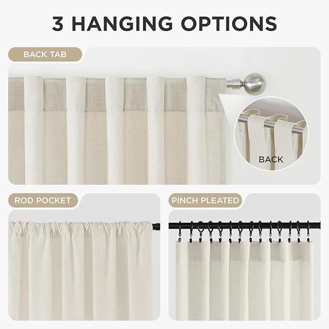 Joydeco Curtains, 108 Inches Long, 2 Panels Set, Farmhouse Drapes - Image 5