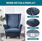 KRFOONN Wingback Chair Covers Slipcovers 2 Piece Stretch Wing Chair Covers - Image 3