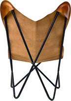 cuero Handmade Living Room Buffalo Leather Chair, Home-Decor, Butterfly Chair - Image 5