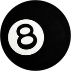 Ophanie 8 Ball Rug-24 Inch White & Black Round Circle Area Rugs, Room Decor by Ophanie
