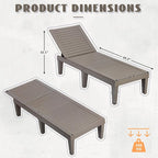 Outdoor Chaise Lounge Chairs Set of 4, 5-Position Adjustable Heavy Duty Tanning - Image 6