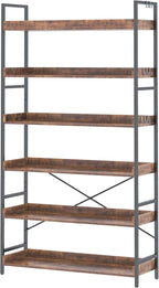 HCHQHS Bookshelf, Adjustable Industrial Bookcase, Vertical Tall Book Shelf by HCHQHS