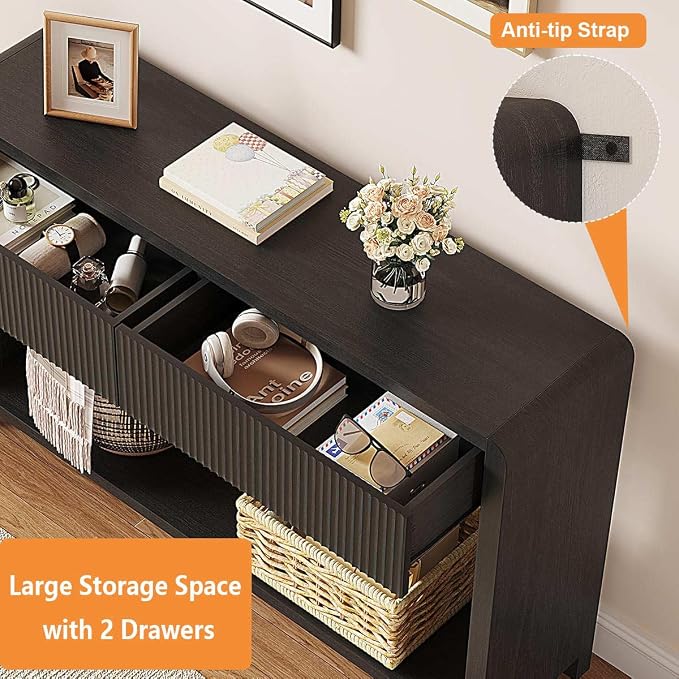 FATORRI Console Table for Entryway, Modern Sofa Table - Image 5