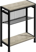 Small Side Table for Small Space, 3-Tier Narrow End Table by HOME