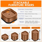 shouwuhho 9 Pack Furniture Risers Adjustable Bed Risers Heavy Duty Lifts Height - Image 2