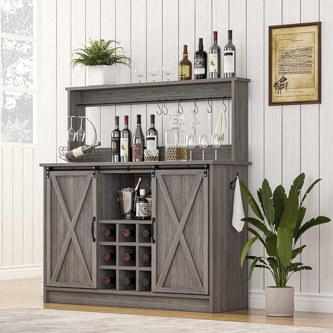 4ever2buy Farmhouse Coffee Bar Cabinet - Image 7