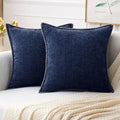 MIULEE Decorative Euro Sham Pillow Covers 24x24 Inch Navy Blue 2 Pack | by MIULEE