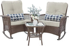 Patio Furniture Set 3 Pieces, Rocking Bistro Set by VonzoyHome