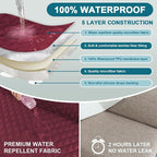 Turquoize 100% Waterproof Futon Cover Futon Slipcover Washable Armless Sofa Bed - Image 3