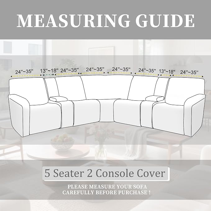 100% Waterproof Sectional Recliner Couch Covers - Image 3