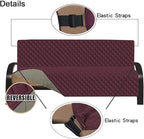 Easy-Going Reversible Couch Cover, Large Futon Sofa, Wine/Beige | Machine - Image 3