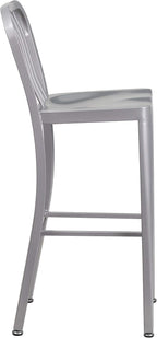 Flash Furniture Commercial Grade 30" High Silver Metal Indoor-Outdoor Barstool - Image 7