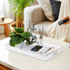 MAONAME White Decorative Tray for Coffee Table, Modern Serving Tray - Image 5