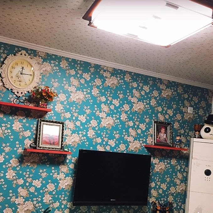 Vintage Floral Self Adhesive Wall Paper Shelf Liner Funitures Dresser Drawer - Image 6