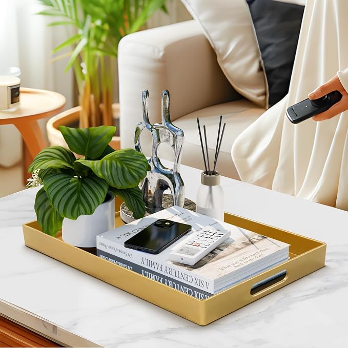 MAONAME Gold Decorative Tray for Coffee Table, Modern Serving Tray - Image 6