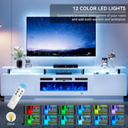 80" Entertainment Center & TV Stand, Modern Media Console - Image 4