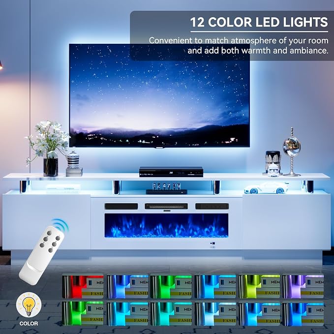 80" Entertainment Center & TV Stand, Modern Media Console - Image 4