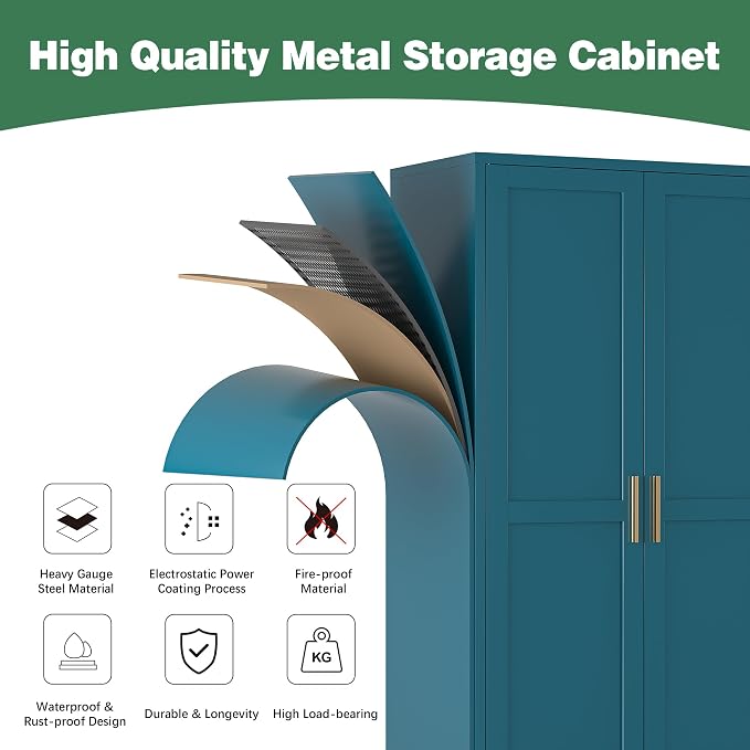 Bevivog Bathroom Storage Cabinet Freestanding, Living Room, Home Office - Image 7